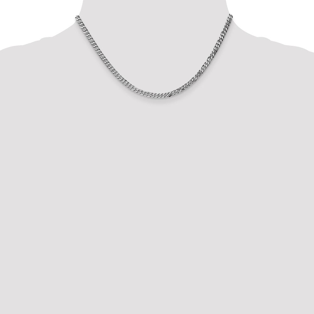 14k WG 3.9mm Flat Beveled Curb Chain (10.17 grams)