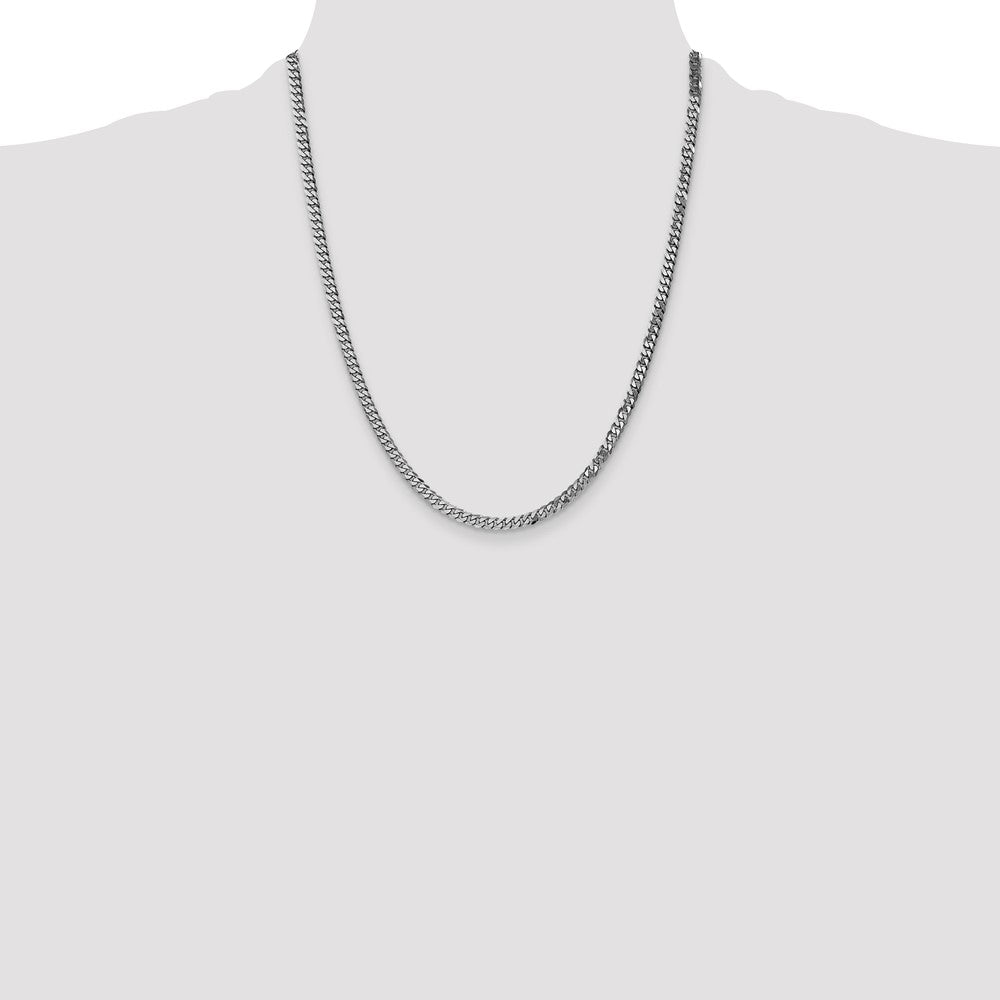 14k WG 3.9mm Flat Beveled Curb Chain (10.17 grams)