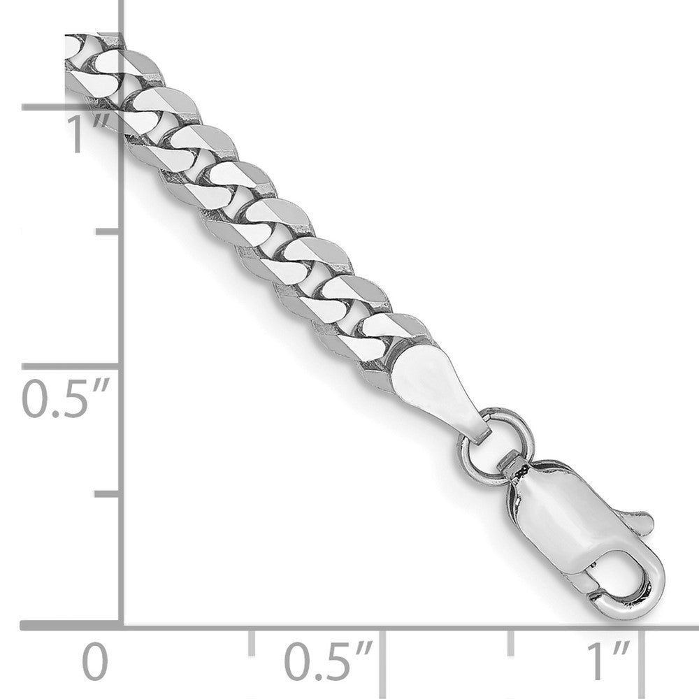 14k WG 3.9mm Flat Beveled Curb Chain Bracelet (4.70 grams)