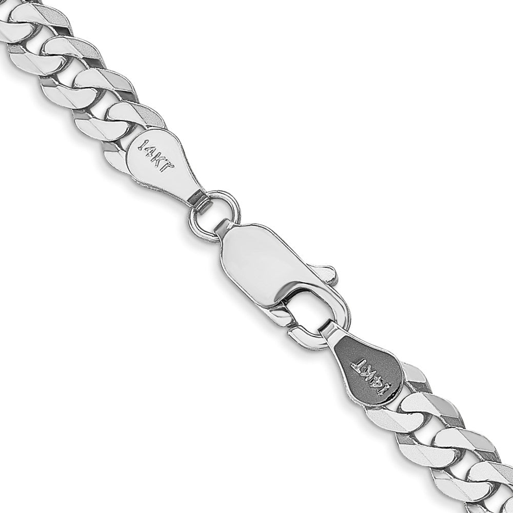 14k WG 4.75mm Flat Beveled Curb Chain (16.42 grams)