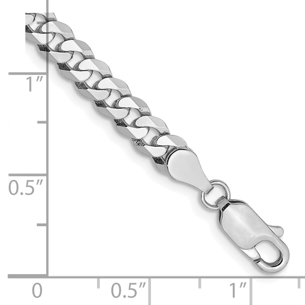 14k WG 4.75mm Flat Beveled Curb Chain Bracelet (6.48 grams)