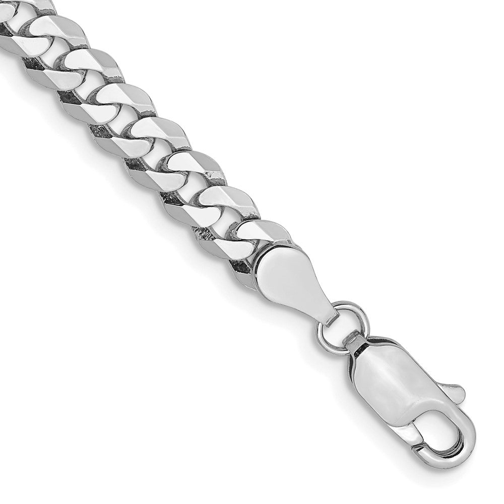 14k WG 4.75mm Flat Beveled Curb Chain Bracelet (6.48 grams)