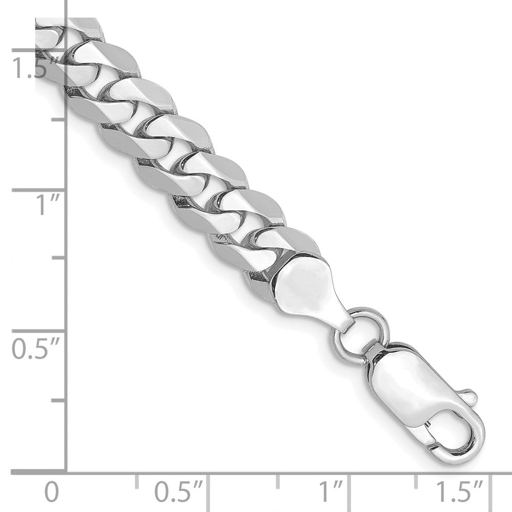 14k WG 7.25mm Flat Beveled Curb Chain Bracelet (14.26 grams)