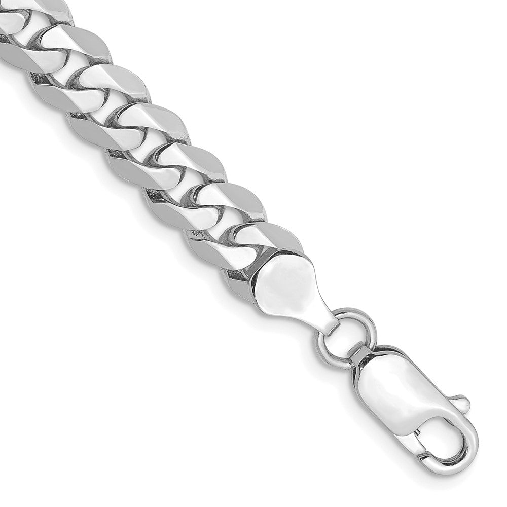 14k WG 7.25mm Flat Beveled Curb Chain Bracelet (14.26 grams)