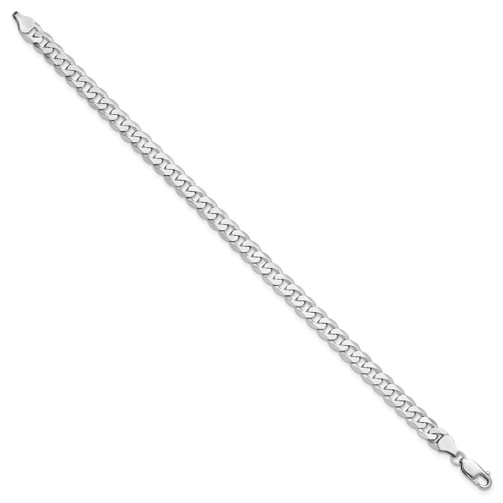 14k WG 7.25mm Flat Beveled Curb Chain Bracelet (14.26 grams)