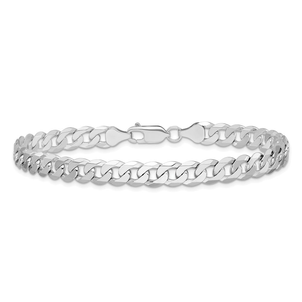 14k WG 7.25mm Flat Beveled Curb Chain Bracelet (14.26 grams)