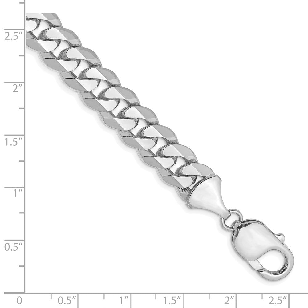 14k WG 9.5mm Flat Beveled Curb Chain Bracelet (32.24 grams)