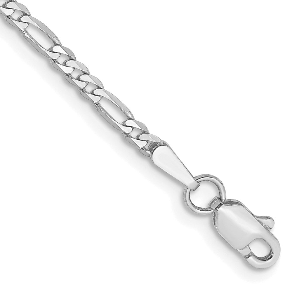 14k WG 2.25mm Flat Figaro Chain Bracelet (1.70 grams)