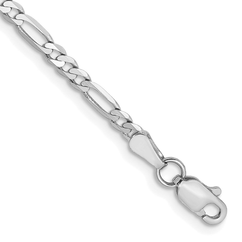 14k WG 2.75mm Flat Figaro Chain Bracelet (1.99 grams)