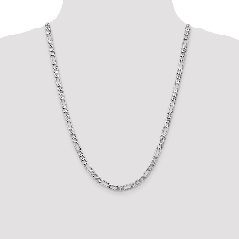 14k WG 5.5mm Flat Figaro Chain (16.46 grams)