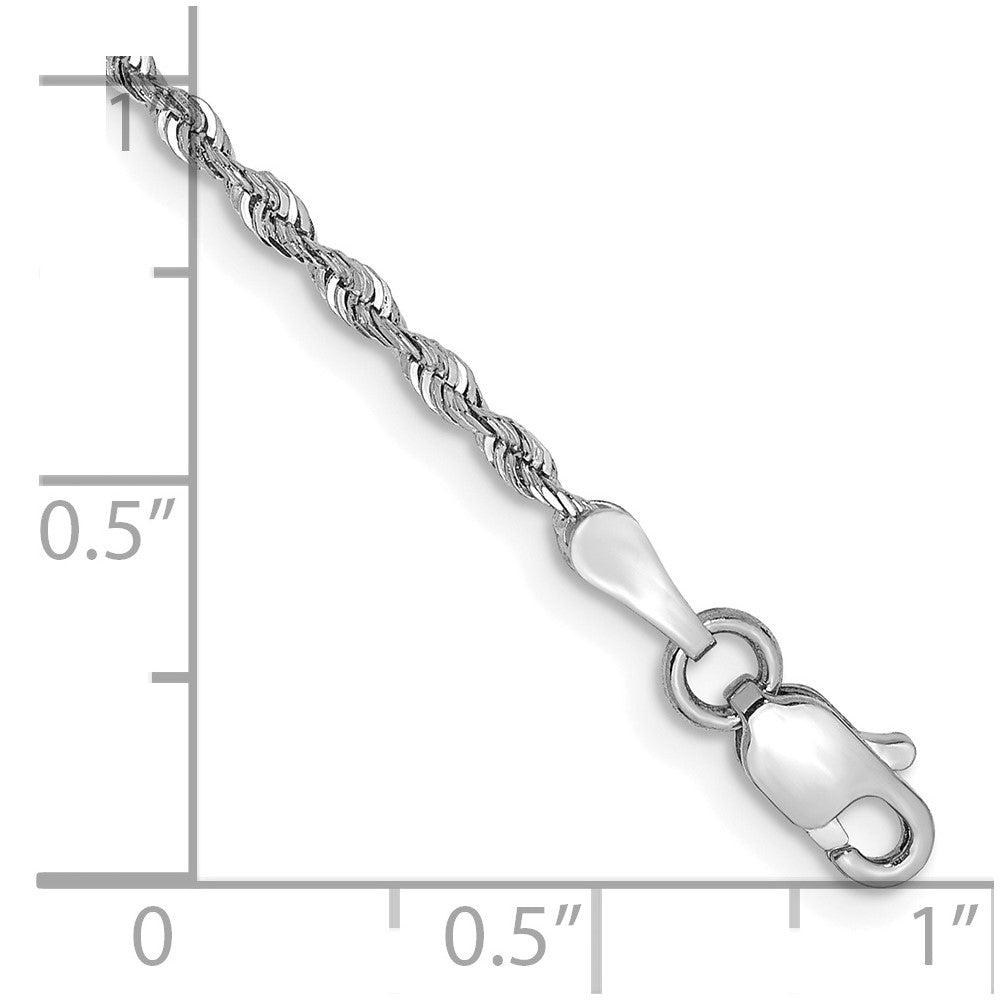14k White Gold 1.85mm Diamond-cut Quadruple Rope Chain Bracelet (2.40 grams)