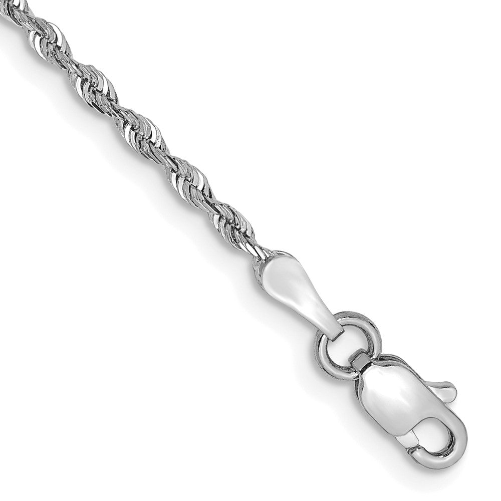 14k White Gold 1.85mm Diamond-cut Quadruple Rope Chain Bracelet (2.40 grams)