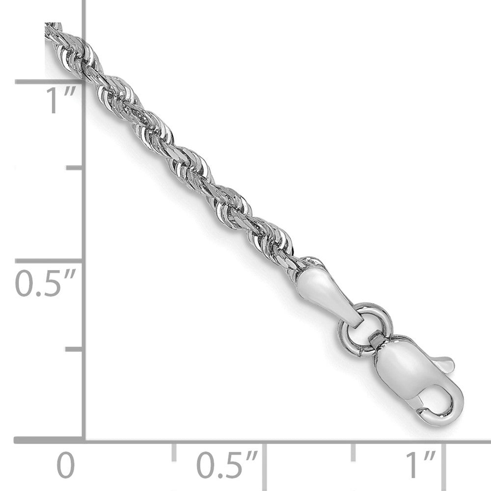 14k White Gold 2.25mm Diamond-cut Quadruple Rope Chain Bracelet (3.28 grams)