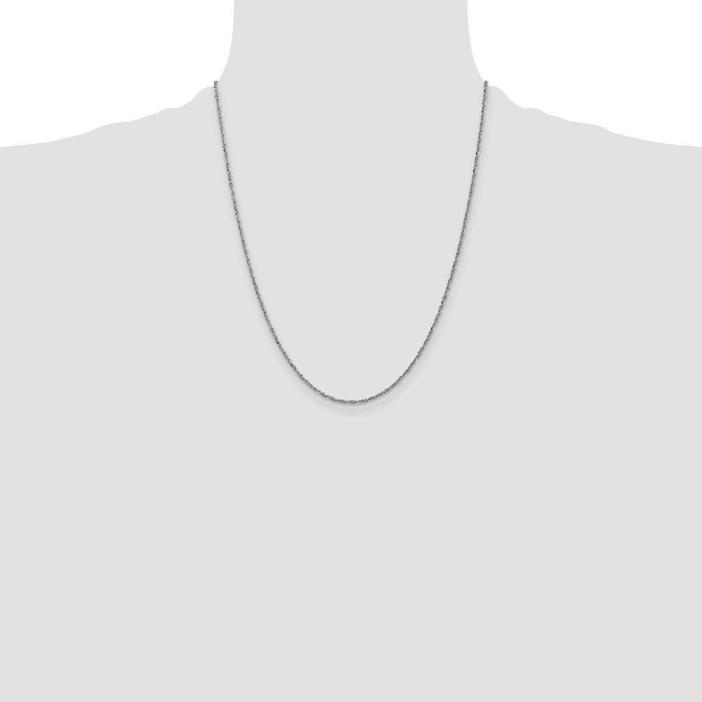 14K White Gold D/C 1.7mm Ropa Chain (2.25 grams)