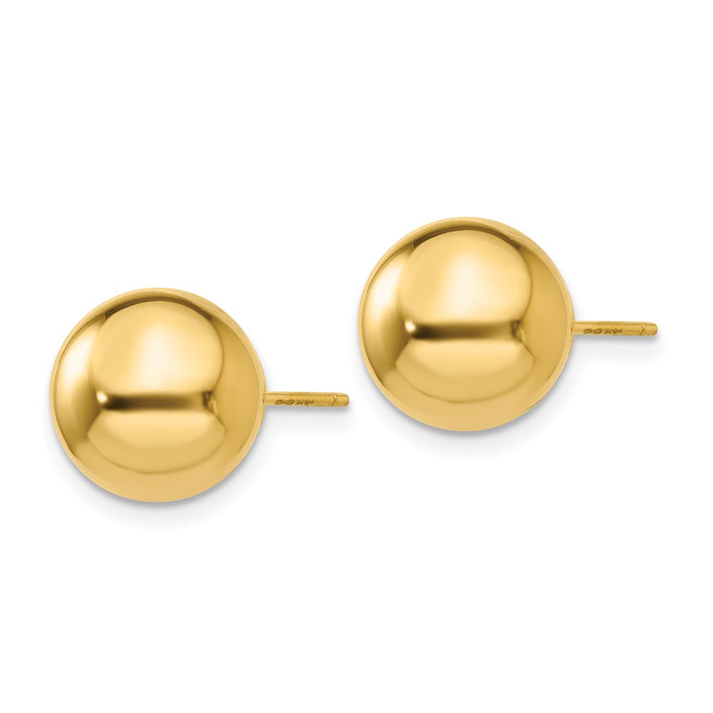 14k Yellow Gold 10 mm Ball Post Earrings (0.88 grams)