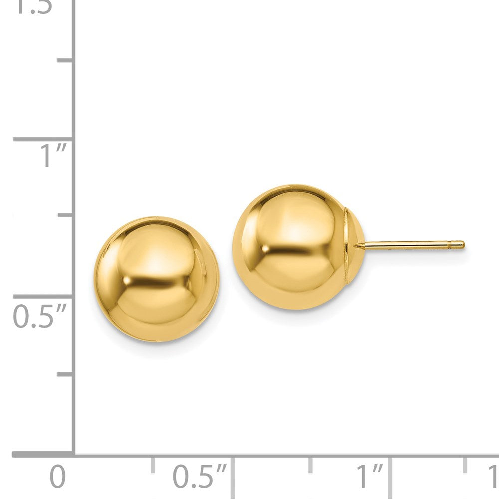 14k Yellow Gold 10 mm Ball Post Earrings (0.88 grams)