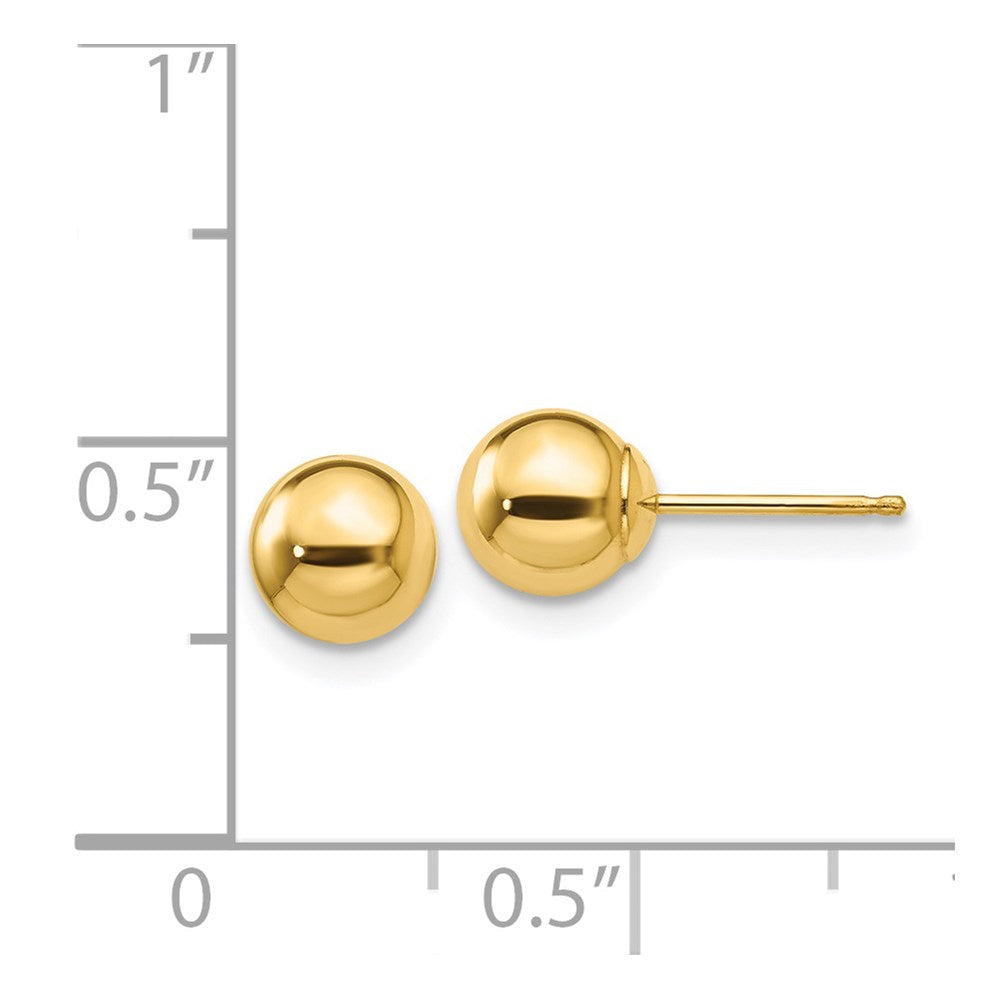 14k Yellow Gold 6 mm Ball Post Earrings (0.33 grams)