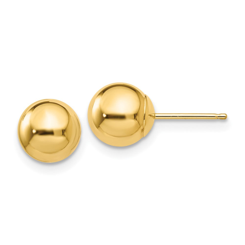 14k Yellow Gold 7 mm Ball Post Earrings (0.39 grams)