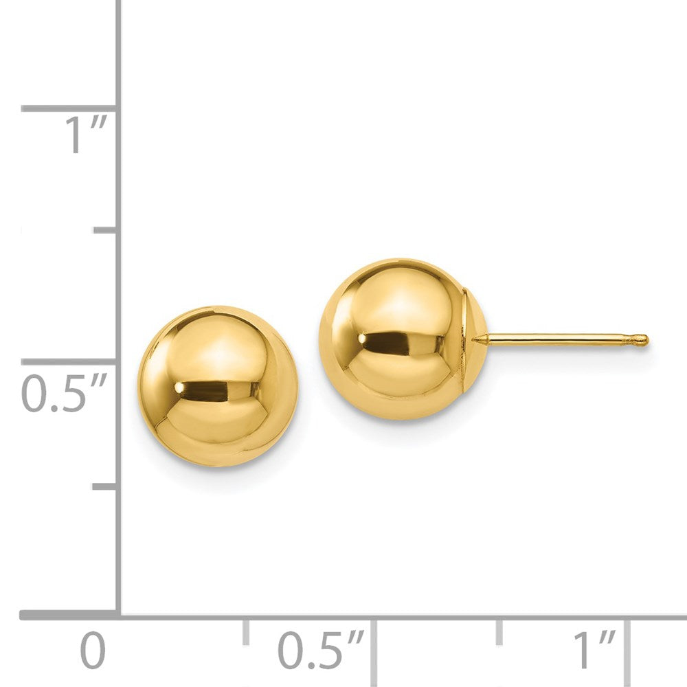 14k Yellow Gold 8 mm Ball Post Earrings (0.55 grams)