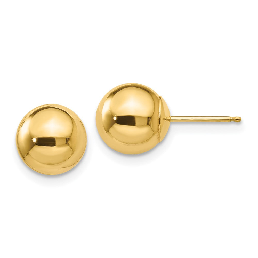 14k Yellow Gold 8 mm Ball Post Earrings (0.55 grams)