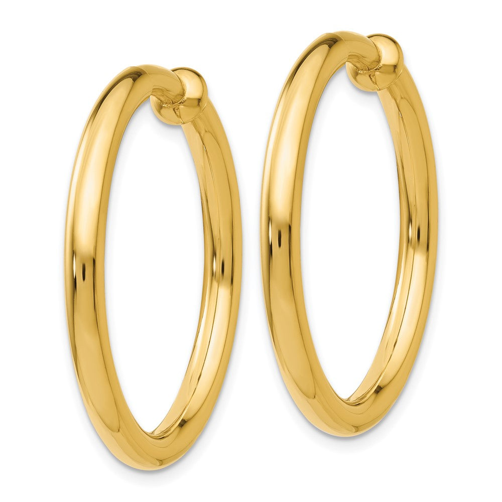 14k Yellow Gold 3 mm Non-Pierced Hoop Earrings (4.18 grams)