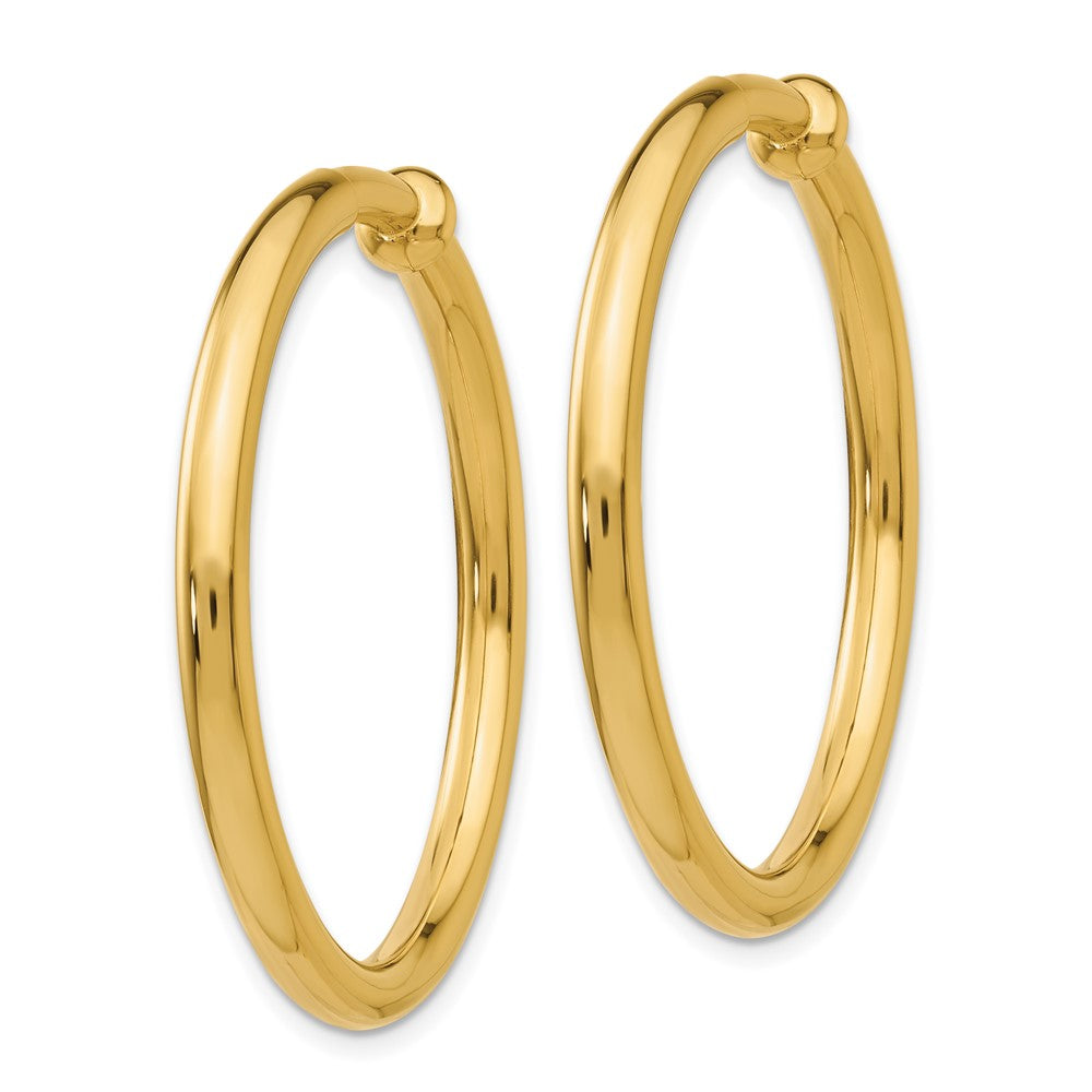 14k Yellow Gold 3 mm Non-Pierced Hoop Earrings (5.16 grams)