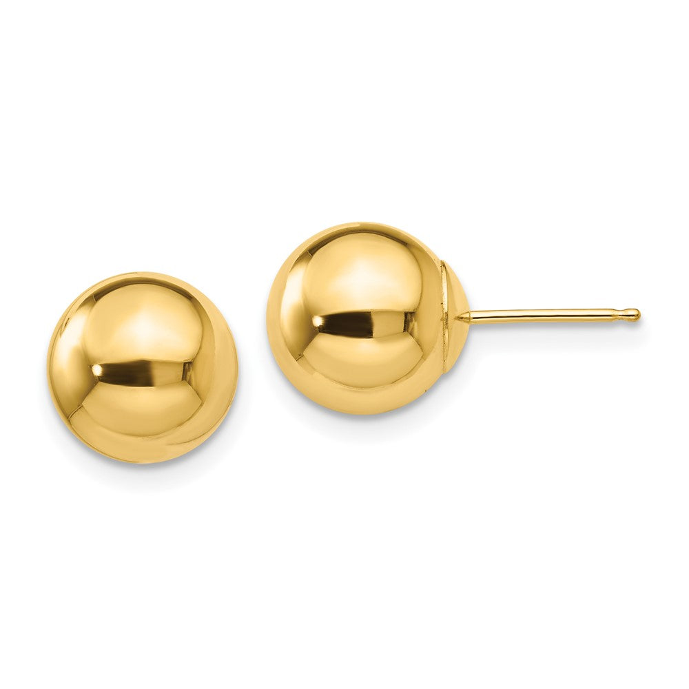 14k Yellow Gold 9 mm Ball Post Earrings (0.86 grams)