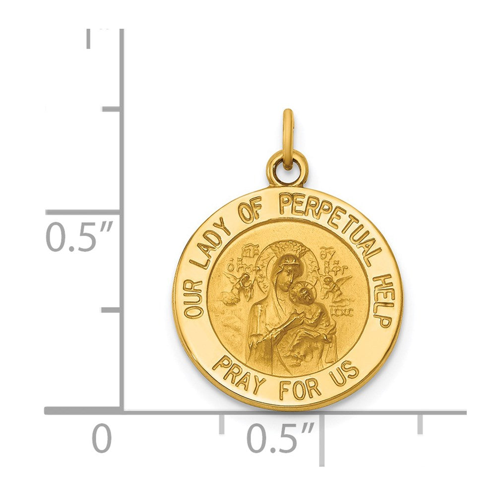 14k Yellow Gold 15.25 mm Our Lady of Perpetual Help Medal Charm (1.19 grams)