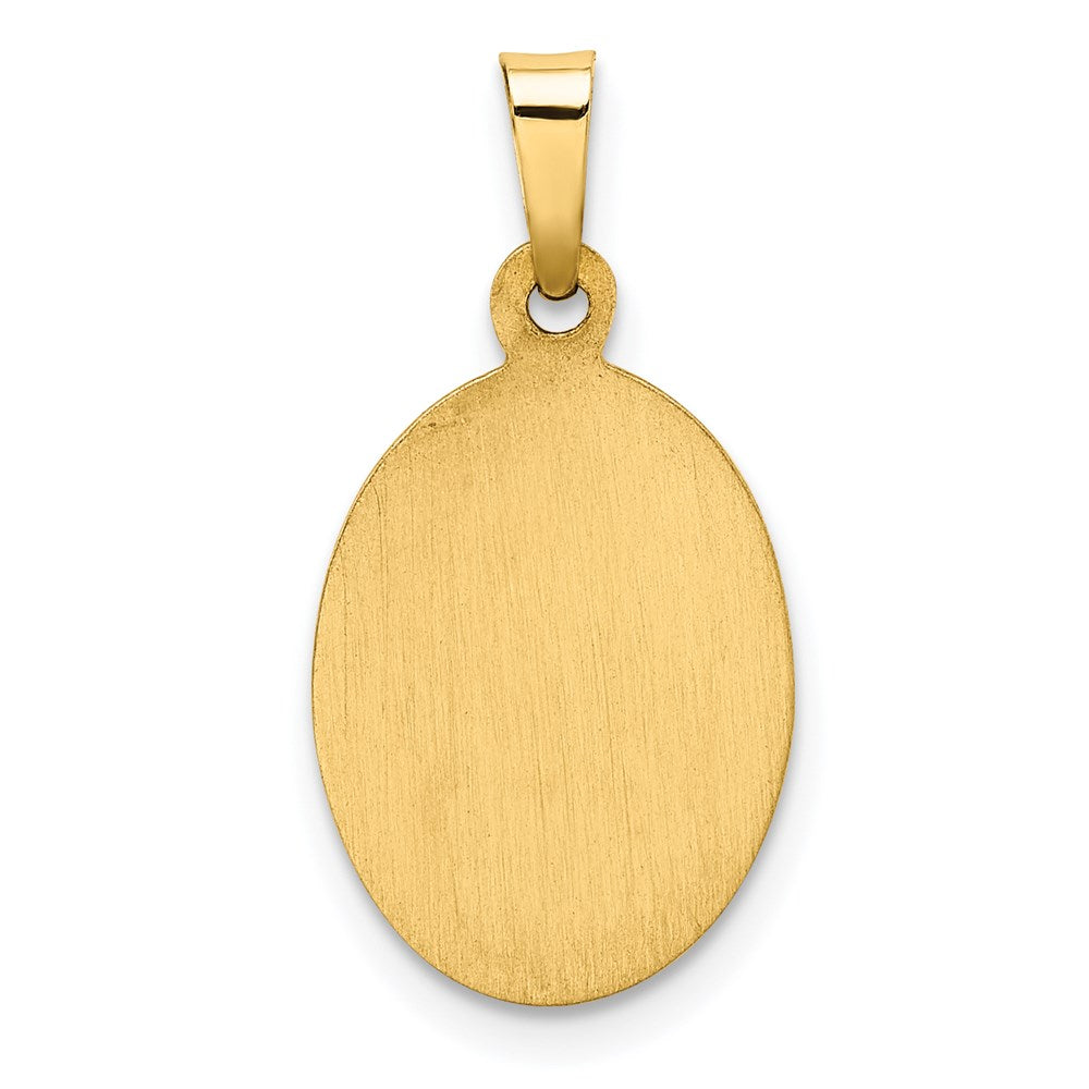 14k Yellow Gold 11 mm Hollow Our Lady Of Guadalupe Medal Charm (0.92 grams)