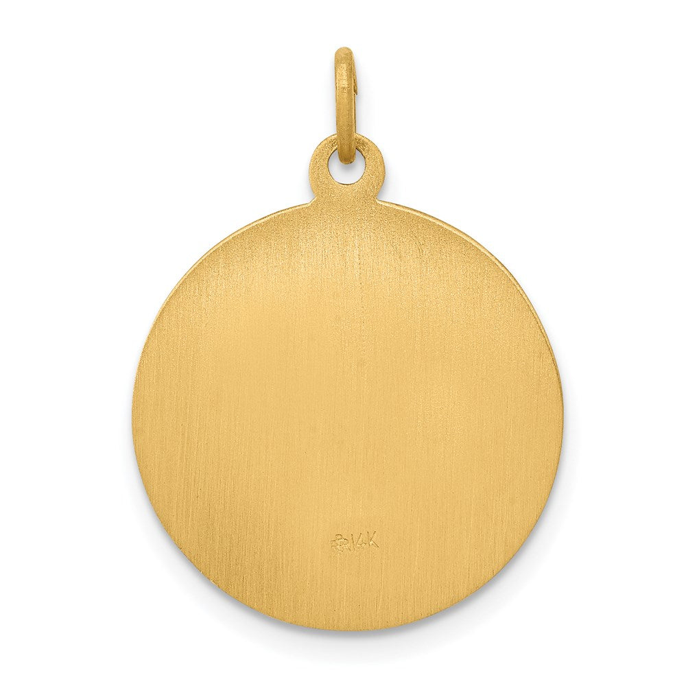 14k Yellow Gold 19 mm Saint Theresa Medal Charm (2.38 grams)