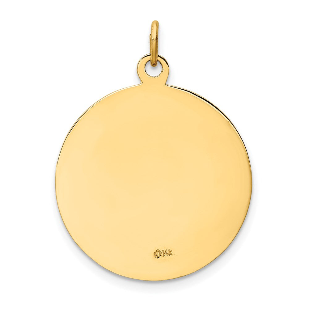 14k Yellow Gold 23 mm Saint Francis Medal Pendant (3.33 grams)