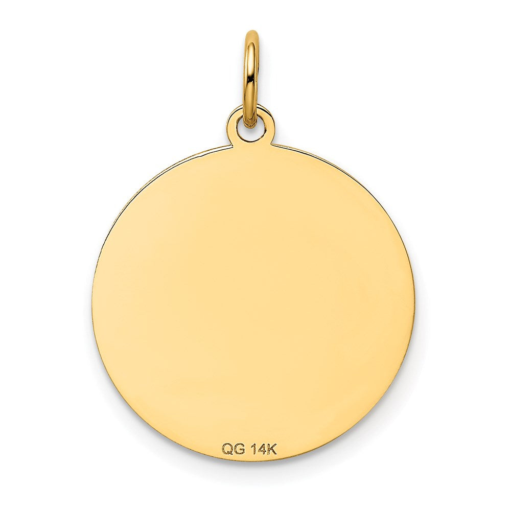 14k Yellow Gold 20 mm German Shepherd Disc Charm (1.02 grams)