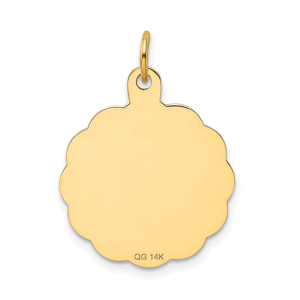 14k Yellow Gold 19 mm ng Disc Charm (0.98 grams)
