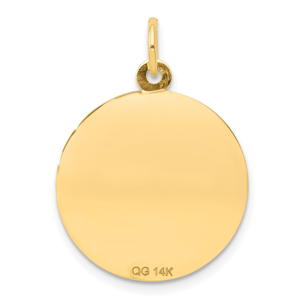 14k Yellow Gold 20 mm nion Disc Pendant (0.95 grams)