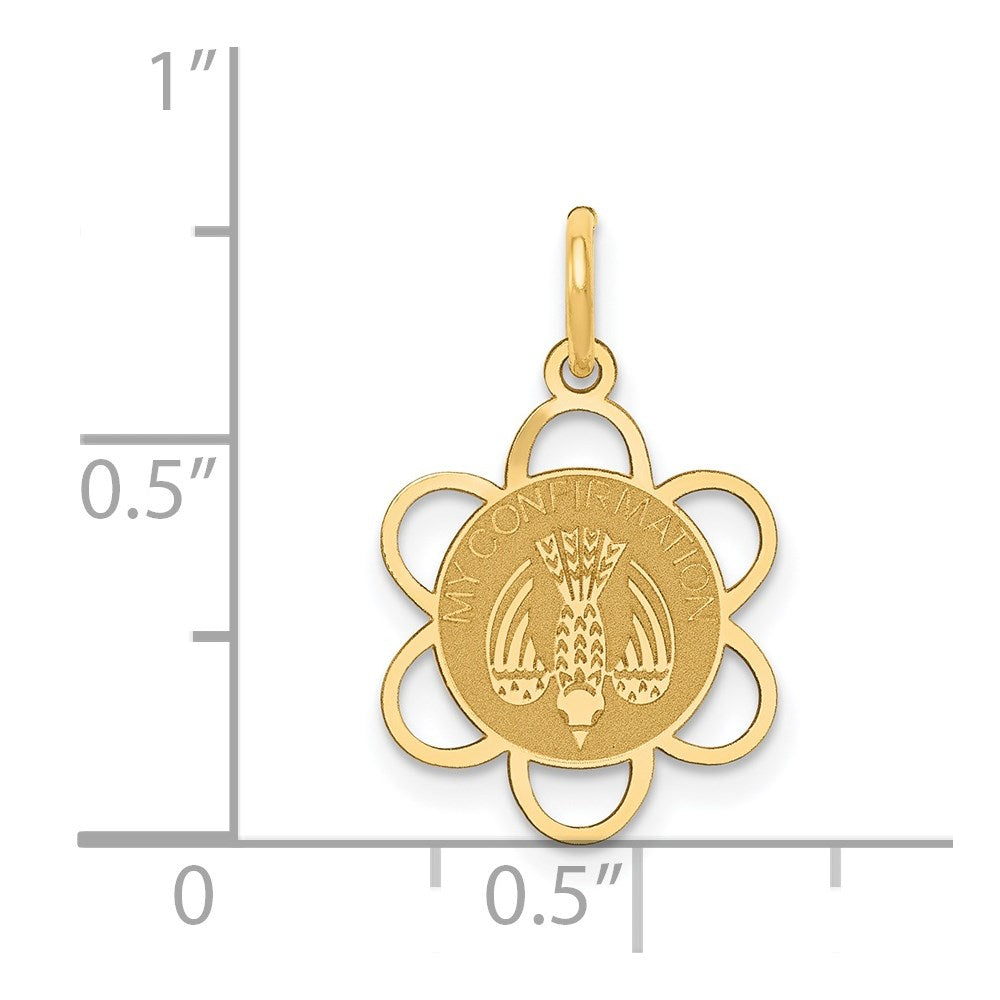 14k Yellow Gold 13 mm My Confirmation Charm (0.34 grams)