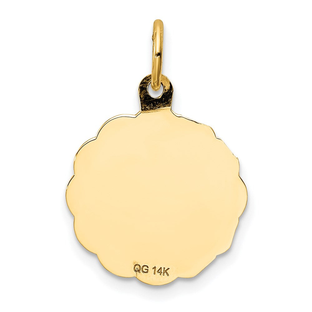 14k Yellow Gold 16 mm My Confirmation Charm (0.55 grams)