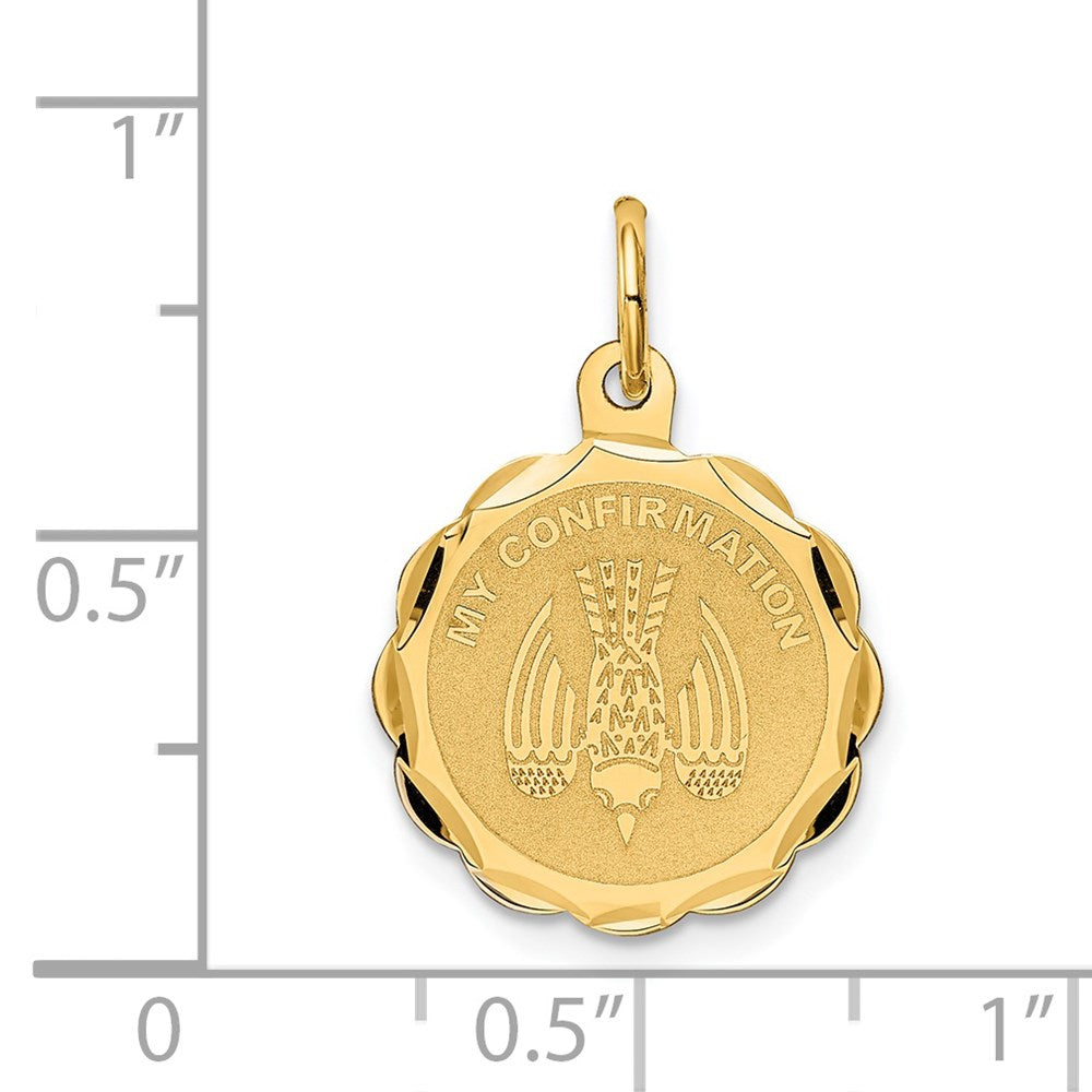 14k Yellow Gold 16 mm My Confirmation Charm (0.55 grams)