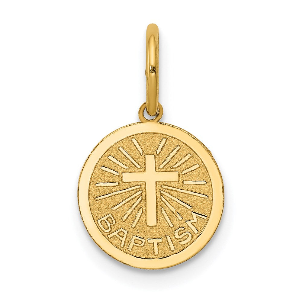 14k Yellow Gold 10 mm Small Baptism Charm (0.29 grams)