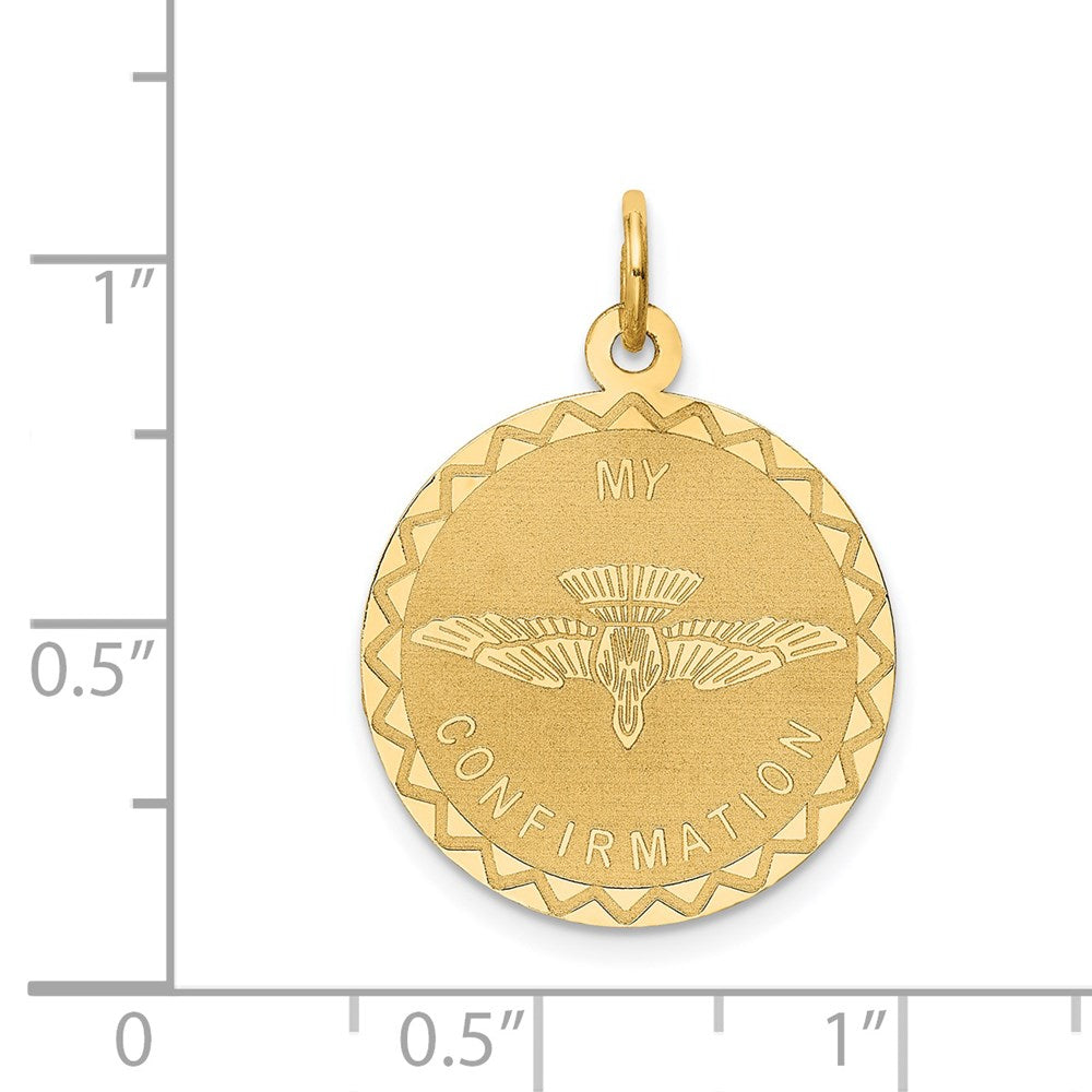 14k Yellow Gold 20 mm My Confirmation Pendant (1.06 grams)