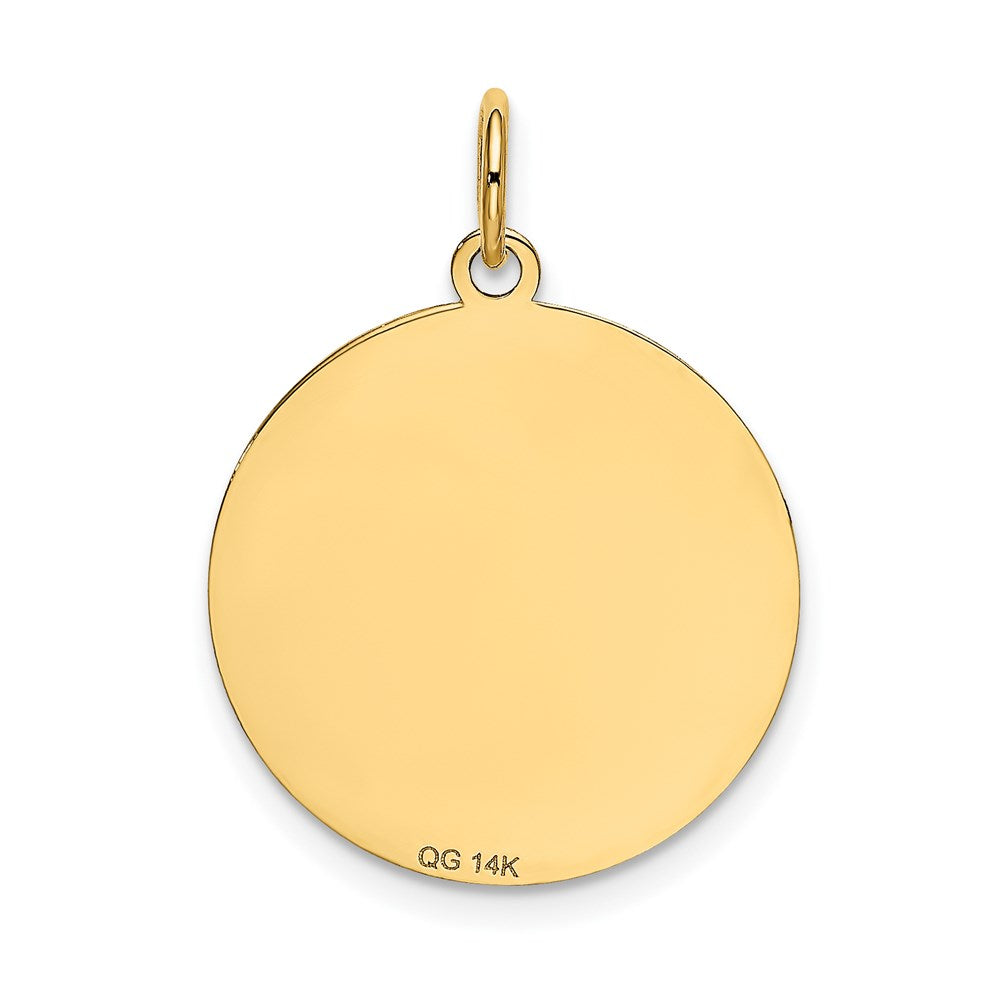 14k Yellow Gold 20 mm Chihuahua Disc Charm (1.04 grams)