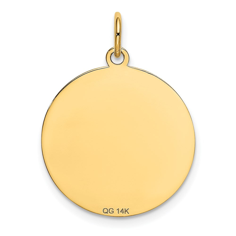 14k Yellow Gold 20 mm Golden Retriever Disc Charm (1.03 grams)