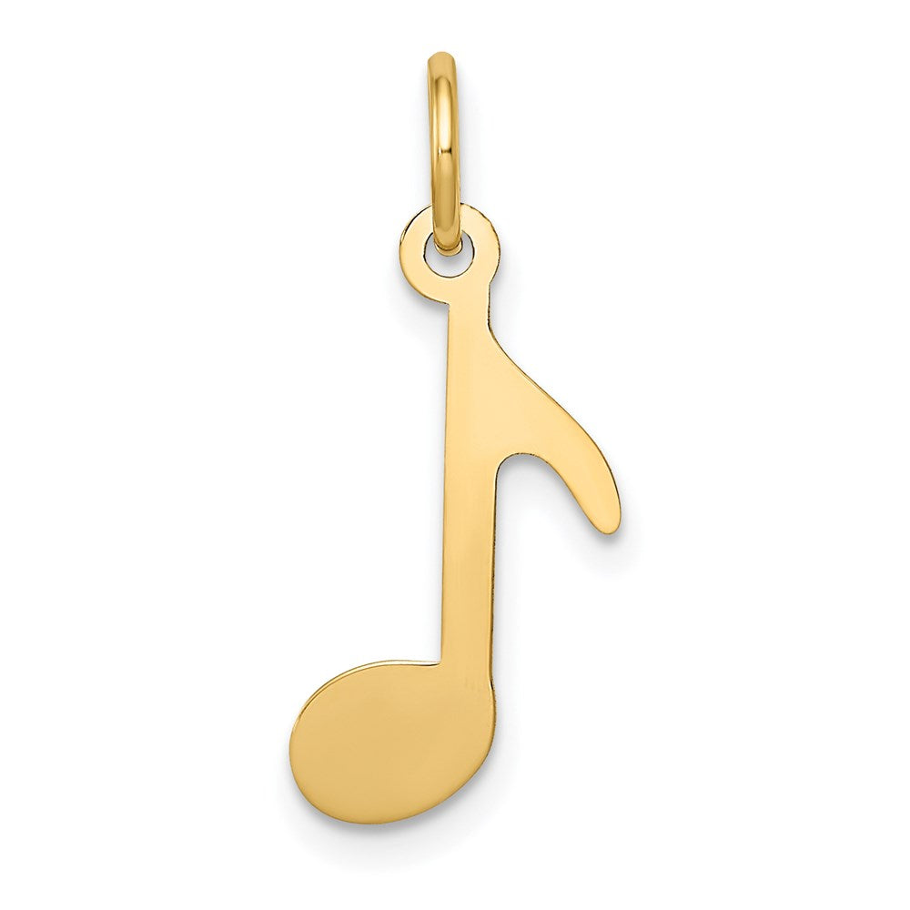 14k Yellow Gold 10 mm Polished Musical Note Charm (0.29 grams)