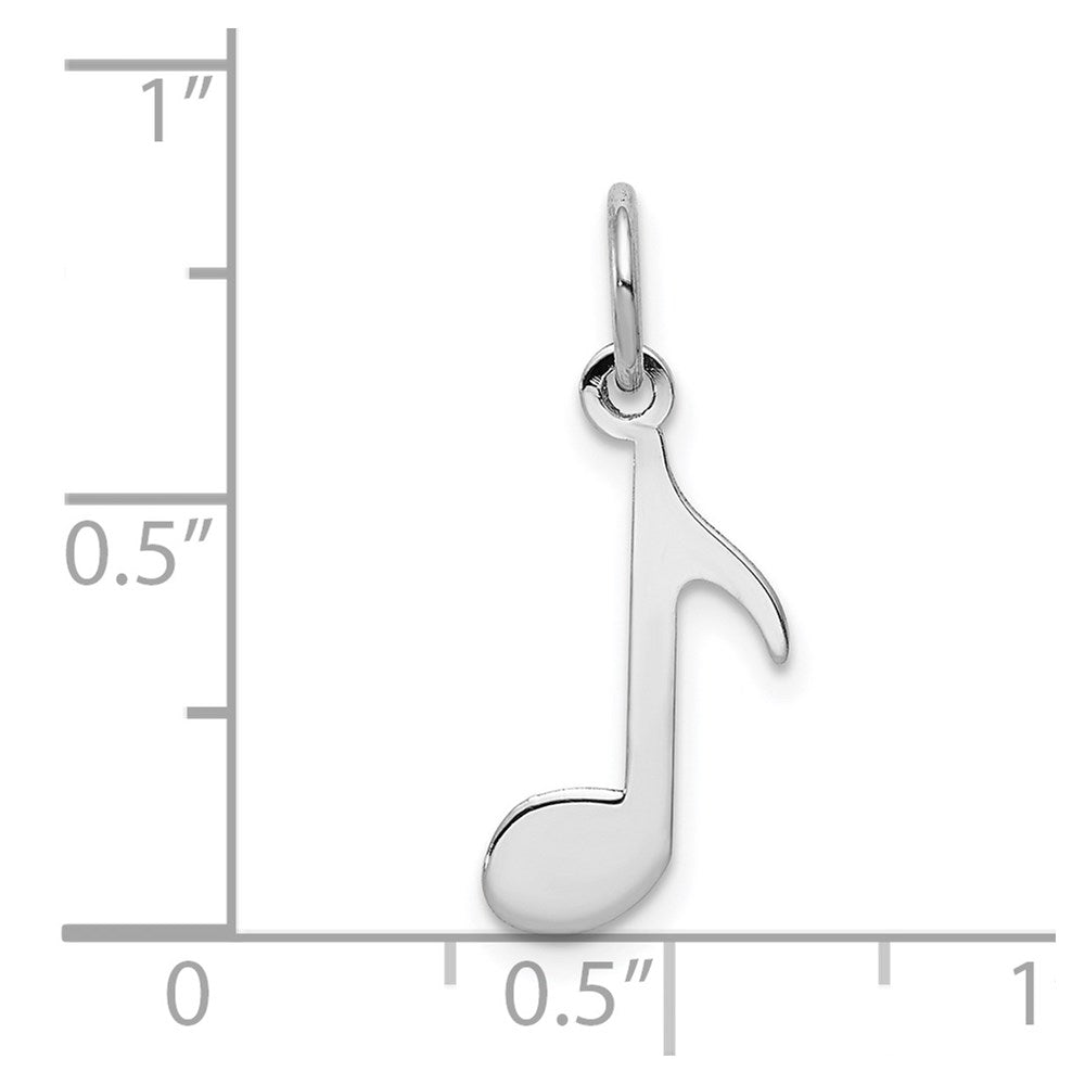 14k White Gold 10 mm Polished Musical Note Charm (0.26 grams)
