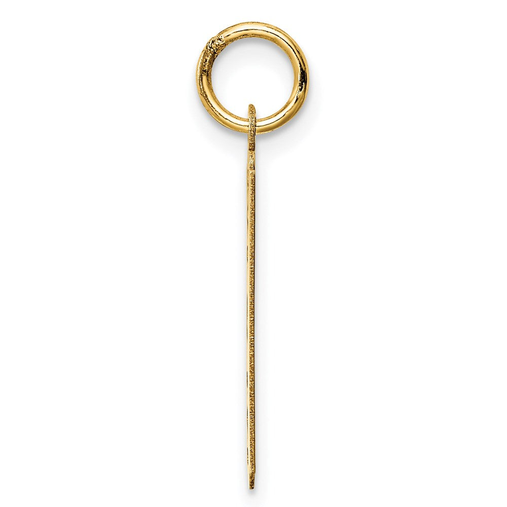 14k Yellow Gold 12 mm Polished Razor Blade Charm (0.58 grams)