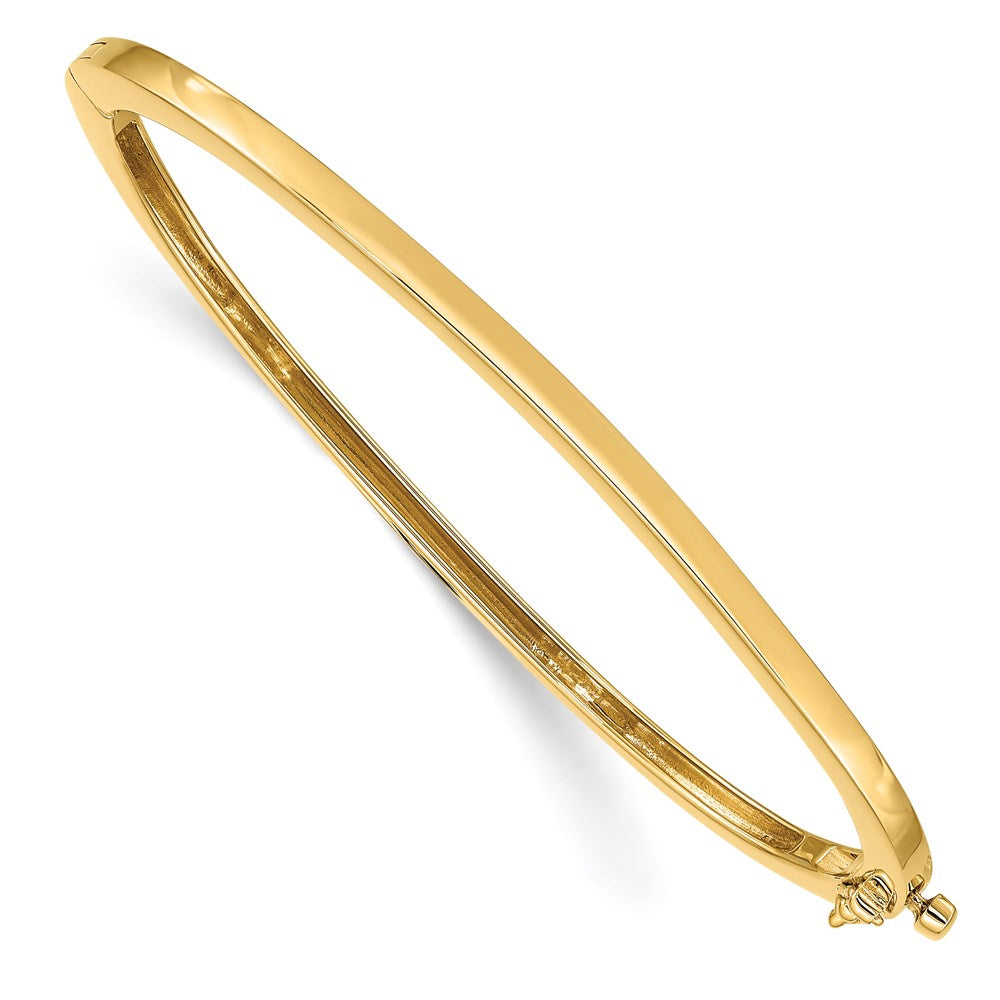 14k Yellow Gold 2.5 mm Polished Solid Hinged Bangle (16.32 grams)