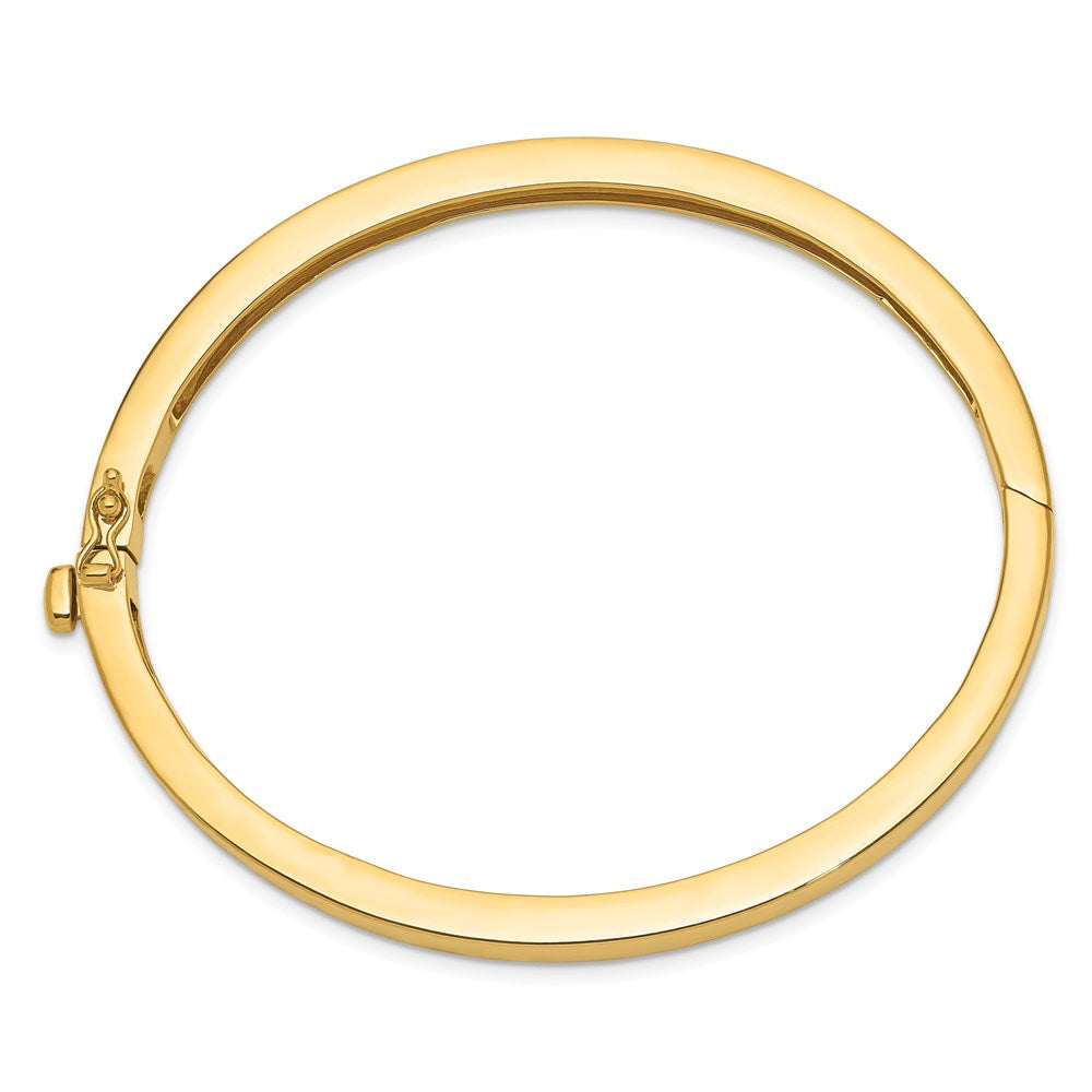 14k Yellow Gold 5.3 mm Polished Solid Hinged Bangle Bracelet (23.15 grams)
