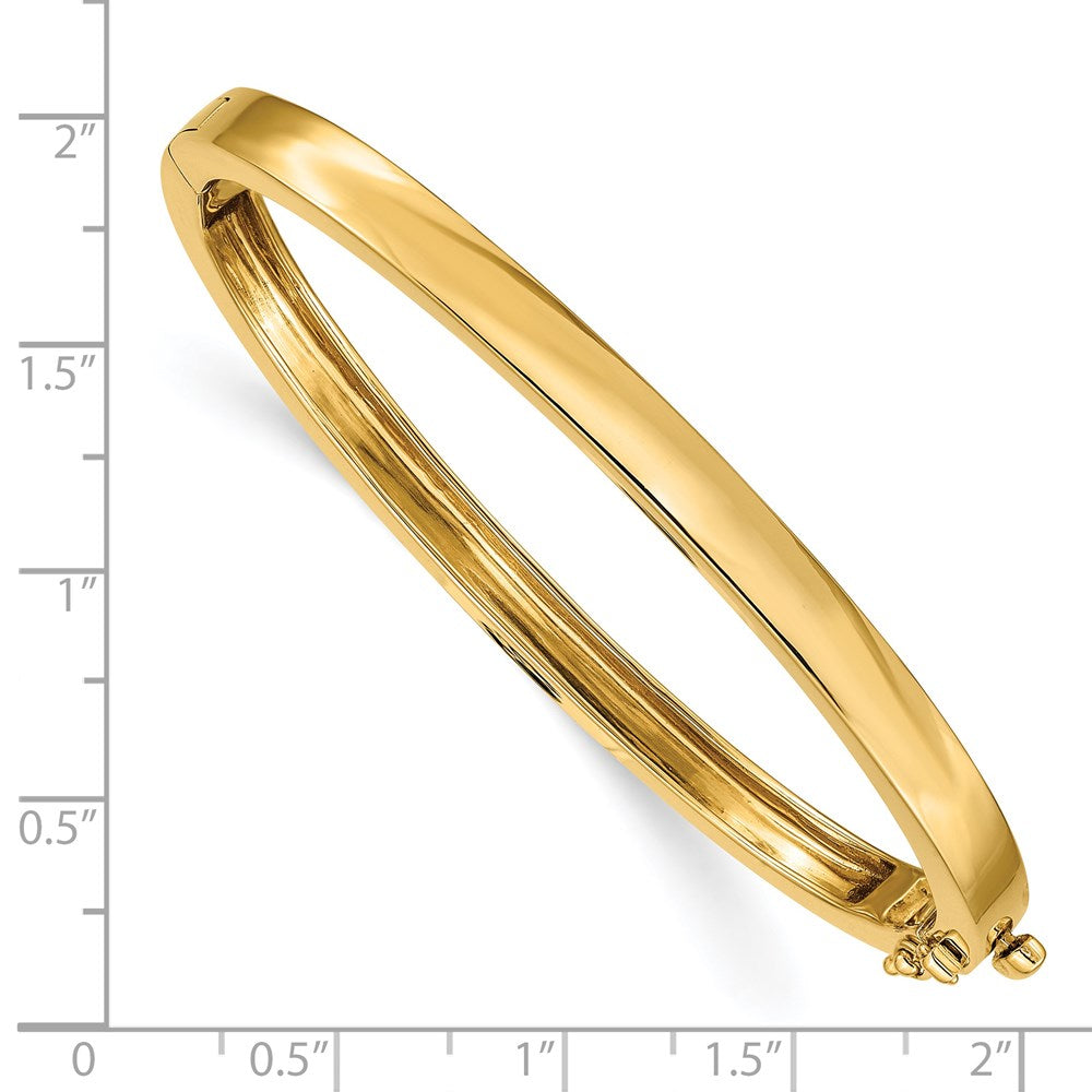 14k Yellow Gold 5.3 mm Polished Solid Hinged Bangle Bracelet (23.15 grams)