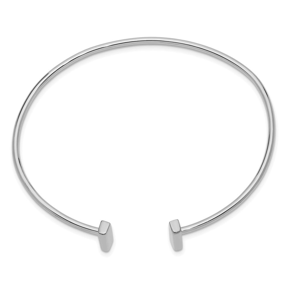 14k White Gold 12 mm Flexible Bar Bangle (7.44 grams)