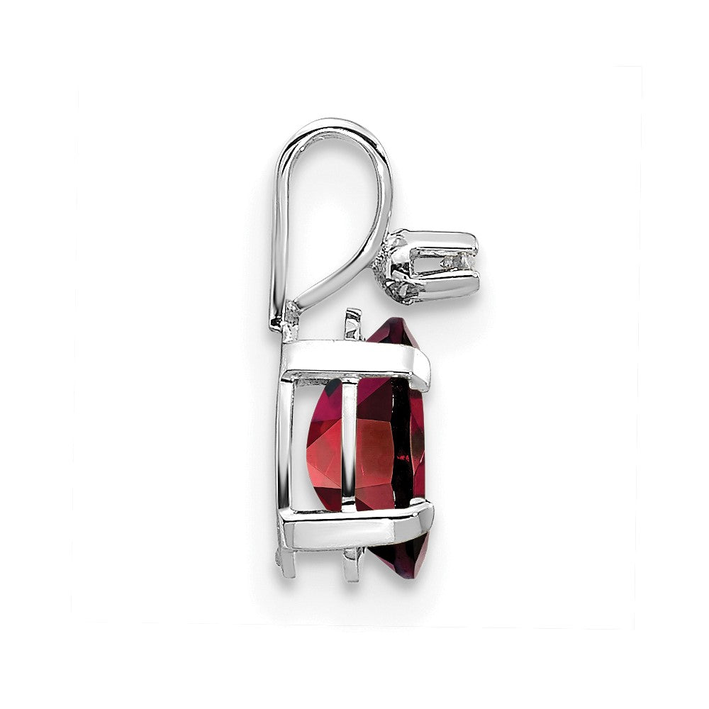 14K White Gold Diamond and Garnet Birthstone Pendant (0.23 grams)