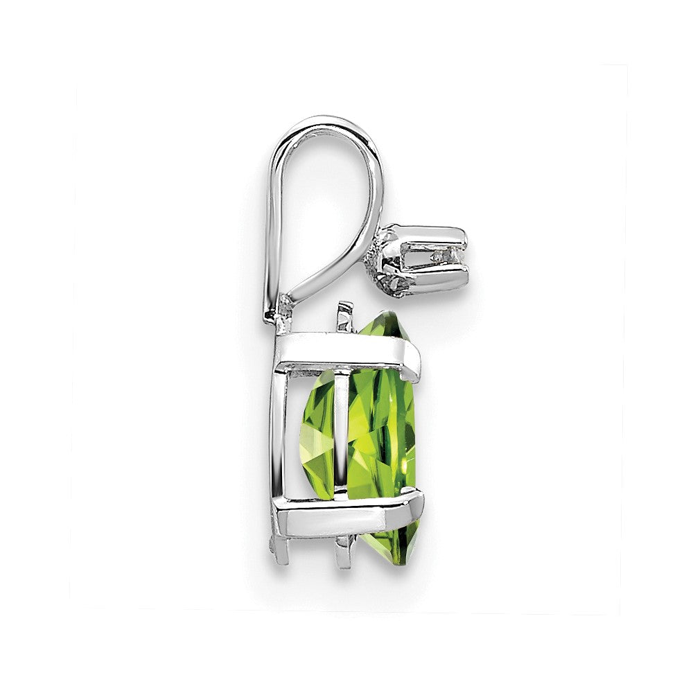 14K White Gold Diamond and Peridot Birthstone Pendant (0.23 grams)
